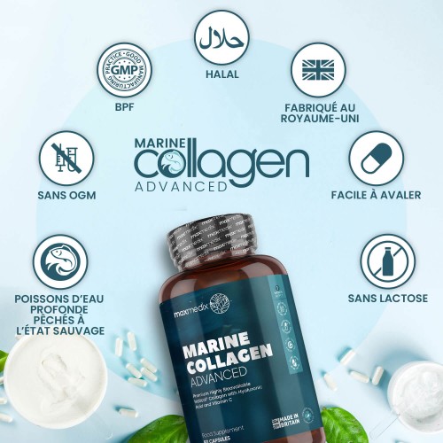 Complément Alimentaire Collagène Marin Granions - Avec Acide Hyaluronique & Coenzyme Q10, 60 Comprimés, Neuf