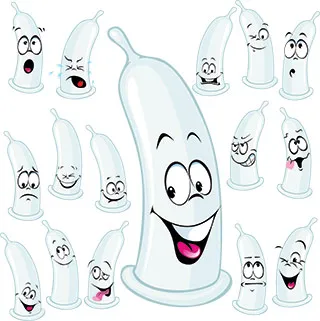 Différents préservatifs avec des visages - Les meilleures positions sexuelles pour le plaisir des hommes - ShytoBuy France
