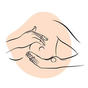 Dessin d'une femme s'appliquant de la crème sur la poitrine en réalisant des massages mammaires - Les meilleures astuces pour une augmentation mammaire sans chirurgie - ShytoBuy France