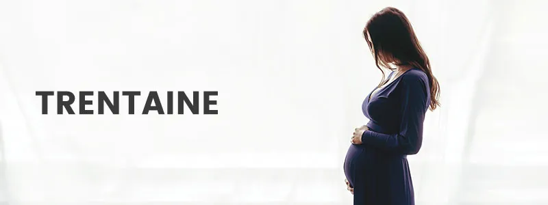 Bannière d'une femme enceinte sûrement dans la trentaine - Comment se développent les seins - ShytoBuy France